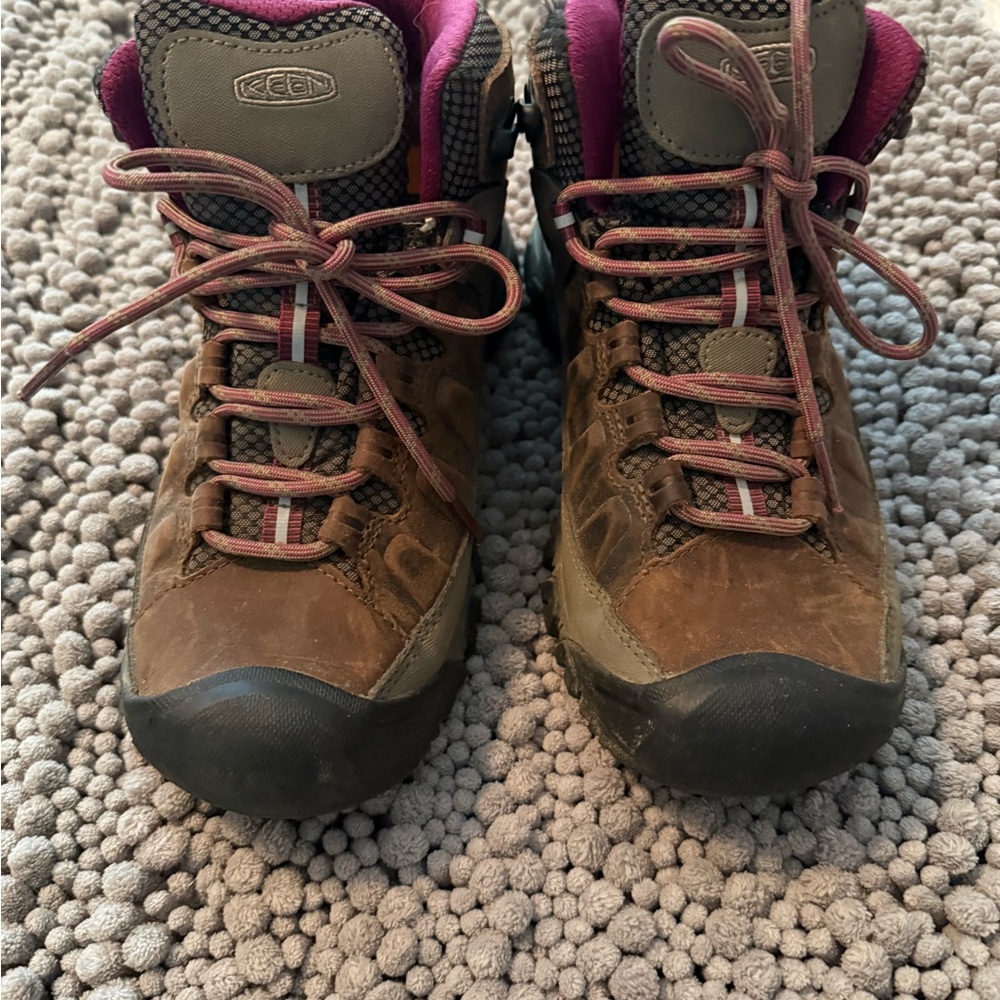 Keen Brown and Magenta Hiking Boots